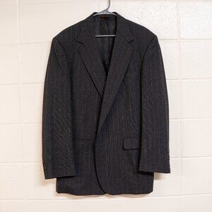 Corbin Ltd Gray Pinstripe Wool Blazer Jacket 2-Button USA Made Mr. Wicks Vintage